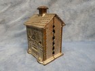 Coin Bank Building Cast Iron Antique Ac Williams 2 Door Chimney