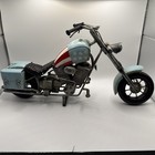 Motorcycle Metal Die Cast Model Rider Chopper Sculpture Handmade Usa Flag 14x8 