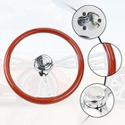 18  Silver Chromed 3 Spoke 2 3  Deep 3 Bolts Wood Steering Wheel Freightliner