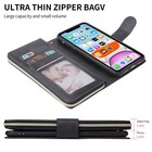 For Iphone 16 Pro Max 15 14 13 12 11 Xr Xs Zipper Wallet Card Leather Case Cover