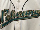 Vintage Size 48 Milb Myrtle Beach Pelicans Game Used Worn Jersey  Braves Ais Xl