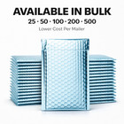 Ice Blue Bubble Mailers Padded Self Seal Poly Shipping Envelopes Choose Size Qty