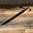 Vintage Antique Pk Black Umbrella With Came Handle 