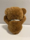 Vintage Dakin Teddy Bear 1986 Plush Brown Furry Stuffed Animal 12  With Gray Bow