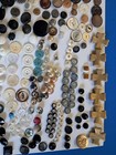 Vintage Button Lot Mop With Rhinestones  Glass  Wood  Metal  Plastic