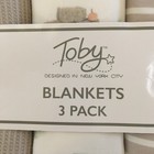 New Baby Blankets Multi-use 3pc Set Solid Stripes Farm Theme Baby Gift   Toby