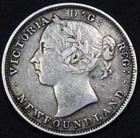 1882-h Newfoundland Canada 20 Cent 100k Mintage Very Fine   Km 4 Free Shipping