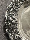 800 Silver Repousse Serving Dish Bowl German Floral Fruit Border Scalloped Edge