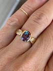2 85 Ct Oval Cut Natural Alexandrite    Diamond Wedding Ring 14k  Yellow Gold