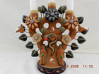 Oaxaca Mexico Clay Tree Of Life Adam Eve Snake W apple In Mouth Birds Flowers