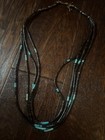 Vtg Multistrand Native American Santo Domingo Shell Heishi Turquoise Necklace30   