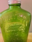 Vintage 1932 Patent Green Refrigerator Water Bottle Embossed Wishing Well Fridge