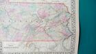 1867 County Map Of The State Of Pennsylvania Mitchell Brothers Hand-colored