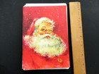Vintage  Christmas Pink Santa Claus Greeting Card Lot  14 Cards Unused
