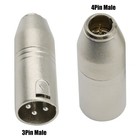 2x Ta4f 4pin Male To Xlr 3pin Male Adapter Converter For Shure Microphone
