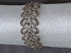 Antique Rare Art Nouveau Silver Filigree Bracelet 7 5    Matching Drop Pendant