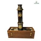 Antique Brass Telescope With Wooden Box     Vintage Nautical Spyglass 16 Inch