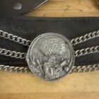 Vintage Argentina Black Leather Gaucho Belt With 36 Coins - 38    Belt