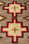 Antique Native American Indian Art Boho Ganado Navajo Wool Rug Two Grey Hill Rug