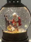 Snow Globe Lantern Lighted Christmas Decorations Santa Claus W swirling Glitter