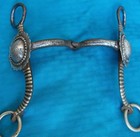 Scalloped Silver Brass Concho Sweet Iron Mouth Argentine Snaffle Horse Bit