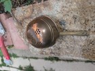 Vintage Mini Coppe Colander Strainer With Brass Handle