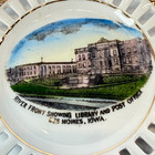 River Front - Library - Des Miones Iowa  Souvenir Porcelain Trinket China Plate