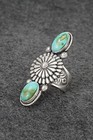 Turquoise   Sterling Silver Ring - Samuel Yellowhair - Size 8 5
