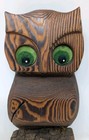 Mcm Cryptomeria Burnt Wood Hand Carved Wooden Owl On Branch Wall Art 8    Vintage