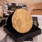Gucci New Cosmetic Beauty Makeup Compact Mirror In Gold Flower Dance With Box