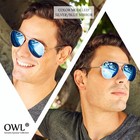 Aviator Mirror Colored Blue Reflective Lens Silver Metal Frame Sunglasses Uv
