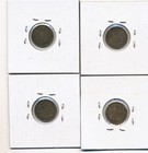 Lot Of 4 Canada 5 Cent Silver Coins 1891 1896 1899 1919