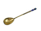 Stunning Antique Russian 84 Silver Enamel Spoon Moscow Imperial Period 1908-1917