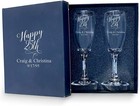 25th Anniversary Champagne Glass With Box  Anniversary Gift  Wedding Flutes