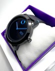 Movado Bold 3601058 Trend Impulse Black Blue Dial Black Leather Band Men s Watch
