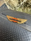 Vintage Harley Davidson Gold Red Enamel Winged Motorcycle Lapel Hat Pin