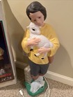 Tpi Shepherd With Lamb Lighted Nativity Blow Mold Berger Pastor 33  Works Vtg