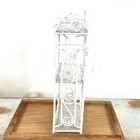 Vintage 6 25  White Metal Wire Dollhouse Bookcase     1 12 Scale Miniature