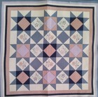 Vtg   Wamsutta   sawtooth   Quilt Pattern   Cotton Fabric Block   7 5 x7 5 