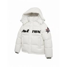 White Avirex Puffer Leather Jacket Brown Hooded Bomber Avirex Pilot Jacket