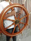 42   Wooden Maritime Ship Wheel W Brass Handle Perfect Nautical Christmas Gift