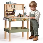 Robud Wooden Tool Bench Kids Toddlers Pretend Play Workbench Set For Kids Age 3 