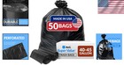 Heavy Duty 40-45 Gallon Trash Bags Bulk Pack Of 50 Black Industrial Strength