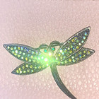 Vintage Lee Angel Dragonfly Brooch Pin Iridescent Rhinestone - As Is