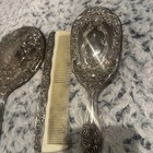 Vintage Silver Plate Vanity Set Brush Comb Mirror Very Nice Set