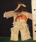 1870 s Native American Beaded Cloth   Leather Doll With Rare Grass Scorpion 