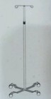 Medical Iv Pole 2 Hooks 4 Legs Wheels Chrome Plated Steel Removable Top 
