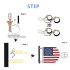 Flagpole Clip With Carabiner For Rope Loop Flagpole Bracket Stainless Steel 4ps