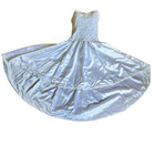 Strapless Beaded Lace Corset Wedding Dress High Low Satin Skirt Bridal Gown