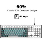 Snpurdiri 60  Wired Gaming Keyboard Ice Blue Led Backlit Small 61 Keys Office